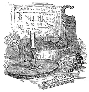 Flint Prints: The tinder-box with its et ceteras, 1860. Creator: Unknown
