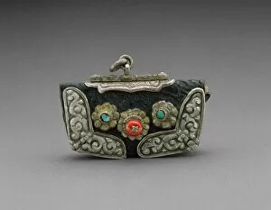 Turquoise Collection: Tinder Pouch, 19th century. Creator: Unknown