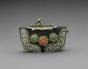 Turquoise Collection: Tinder Pouch, 19th century. Creator: Unknown