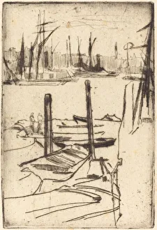 Etching And Drypoint In Black Prints: The Tiny Pool, 1876 / 1878. Creator: James Abbott McNeill Whistler