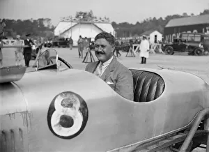 Tiny Scholefield with his Buick at a Surbiton Motor Club race meeting, Brooklands, Surrey, 1928