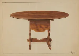 Gorid Nicholas Prints: Tip Table (Hutch), c. 1936. Creator: Nicholas Gorid