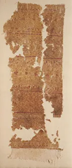 Fatimid Period Prints: Tiraz with dense guilloche bands, 1100s. Creator: Unknown
