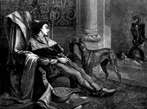 Lutenist Prints: The Tired Attendant, by F. Huard