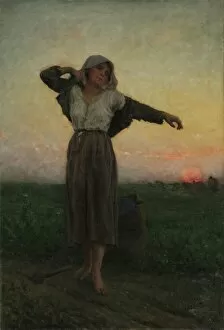The Tired Gleaner, 1880. Creator: Jules Breton (French, 1827-1906)