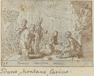 Montano Prints: Tirenio, Montano and Carino, 1640. Creator: Johann Wilhelm Baur