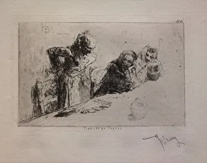 1838 1874 Prints: Tireuse de Cartes, 1867. Creator: Mariano Fortuny y Carbo (Spanish, 1838-1874)