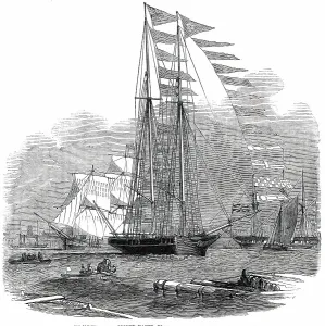 The Titania Schooner Yacht, built for Mr. Robert Stephenson, C.E. 1850. Creator: Unknown. The Titania Schooner Yacht, built for Mr. Robert Stephenson, C.E. 1850. Creator: Unknown