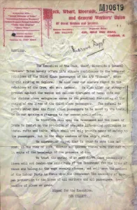 White Star Line Gallery: Titanic - Dock, Wharf, Riverside, and General Workers Union statement, 1912