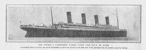The Daily Graphic Prints: The Titanics Passengers Taking Their Last Look at Home, (April 20), 1912. Creator: Unknown