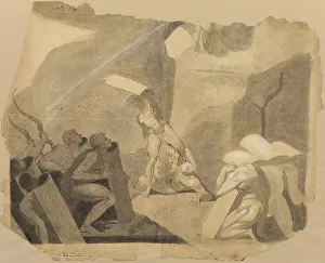 Fuessli Heinrich Prints: Titans Storming Mount Olympus, c.1770-72. Creator: Henry Fuseli