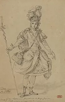 Brown Indian Ink On Paper Gallery: Tithonus. Costume design for the opera Titon et l Aurore by Jean-Joseph de Mondonville, 1763