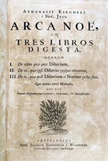 Kircher Prints: Title page of Arca Noe, 1675. Artist: Athanasius Kircher