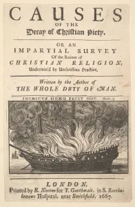Retribution Prints: Title page: The Causes of the Decay of Christian Piety, 1667. Creator: Wenceslaus Hollar