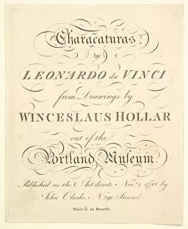 Title Page: Characaturas by Leonardo da Vinci, from Drawings by Wincelslaus Hollar