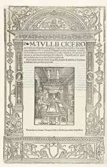 Title page of 'Cicero's Orationes' with Printer's mark of Jodocus Badius, 1520