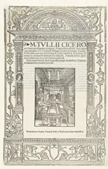 Printmakers Prints: Title page of Cicero's Orationes with Printer's mark of Jodocus Badius