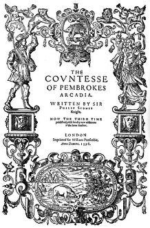 Images Dated 25th June 2007: Title page of The Countess of Pembrokes Arcadia by Sir Philip Sidney, third edition, 1598 (1893)
