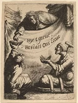 Begging Collection: Title Page: Two Cripples Receiving Alms, 1632. Creator: Jan Georg van Vliet