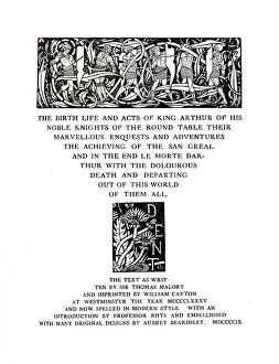 Caxton Collection: Title-Page Designed by Aubrey Beardsley for Messrs. J. M. Dent and Sons Ltd, 1909, (1914)