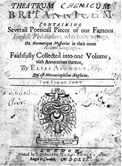 Sir Isaac Collection: Title page of Elias Ashmoles Theatrum Chemicum Britannicum, 1652