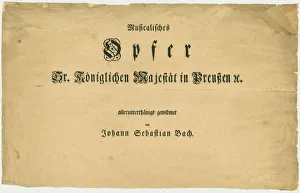 Title page of the first edition of The Musical Offering by Johann Sebastian Bach, 1747 Title page of the first edition of The Musical Offering by Johann Sebastian Bach, 1747