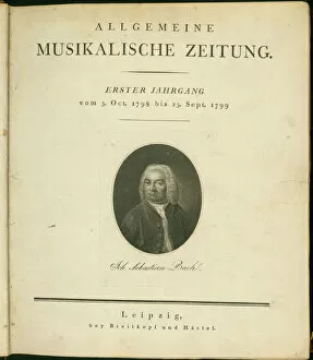 Bach Collection: Title page of the first volume of the Allgemeine musikalische Zeitung (General music newspaper), 1