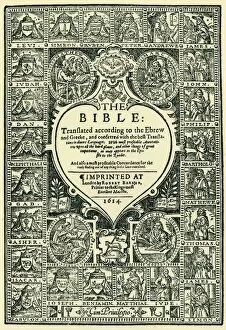 Script Gallery: Title Page of the Geneva Bible, 1614, (1943). Creator: Unknown