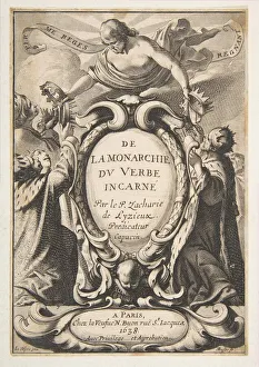 Crowns Prints: Title-page: De la Monarchie du Verbe incarne, 1638. Creator: Abraham Bosse