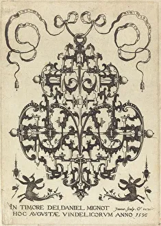 Mignot Daniel Prints: Title Page: Large Pendant, Two Winged Imaginary Figures at Bottom
