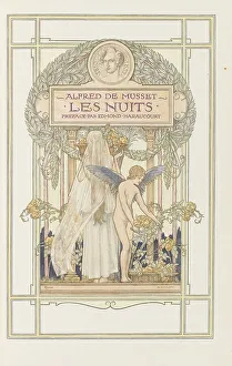 Woodcut Watercolour Prints: Title page Les Nuits by Alfred de Musset