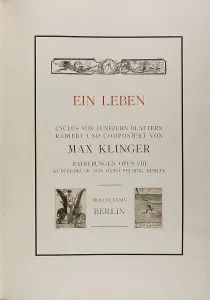 A Life Prints: Title Page: A Life, 1884. Creator: Max Klinger