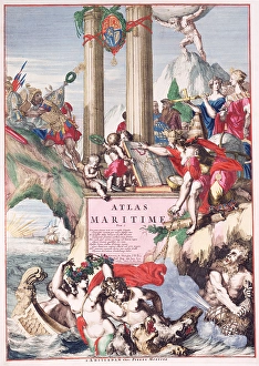 Title page of a maritime atlas, c1693-c1694. Creator: Romeyn de Hooghe