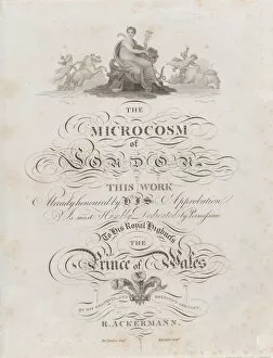 Images Dated 29th September 2020: Title Page, The Microcosm of London, 1808. 1808. Creators: Robert Ashby