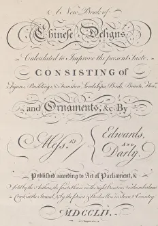 Matthias Darly Prints: Title page of A New Book of Chinese Designs, 1754. Creator: Matthew Darly