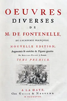Title page of Oeuvres Diverses by Bernard Fontenelle, 1728. Artist: Bernard Fontenelle Title page of Oeuvres Diverses by Bernard Fontenelle, 1728. Artist: Bernard Fontenelle