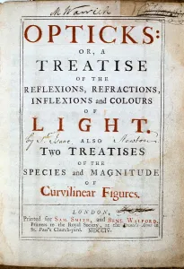 Theory Prints: Title page of Opticks by English scientist and mathematician Isaac Newton, 1794