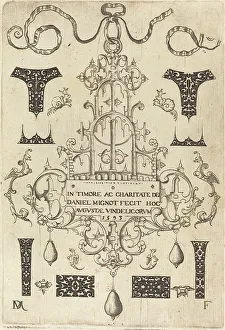 Mignot Daniel Prints: Title Page: Pendant, Surrounded by Eight Small Studs, 1593. Creator: Daniel Mignot