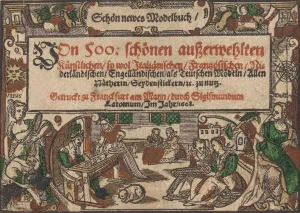 Maurer Prints: Title page from Schon newes Modelbuch (Page 1r), 1608. Creator: Unknown