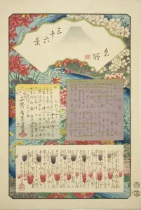 Title page for the series Thirty-six Views of Mount Fuji (Meisho sanjurokkei), 1859. Creator: Ando Hiroshige. Title page for the series Thirty-six Views of Mount Fuji (Meisho sanjurokkei), 1859. Creator: Ando Hiroshige