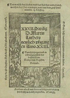 Title Page Prints: Title page to a sermon by Martin Luther, 1523. Creators: Unknown, Hans Weiditz