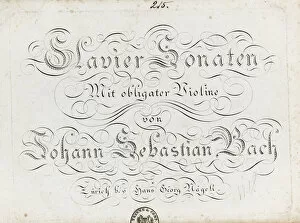 Bach Collection: Title page of the six sonatas for violin and obbligato harpsichord, Between 1800 and 1805
