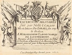 Title Page for 'The Military Exercises', 1634 / 1635. Creator: Jacques Callot