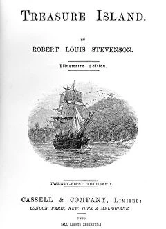 Sailing Ship Collection: Title page of Treasure Island by Robert Louis Stevenson, 1886