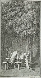 Chodowiecke Daniel Nikolaus Prints: Title Page and Vignette for La Fontaine's Klara Du Plessis Un Klairant