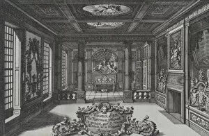 Images Dated 1st December 2020: Title Plate with a Cartouche Set in a Lavish Interior, from Nouveaux Liu