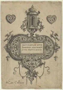 Floral Design Gallery: Title Plate, from Pendant Designs with Architectural Elements and Vegetal-Arabesque... before 1573