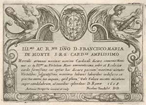 Antonio Collection: Title plate for the series The Labors of Hercules with the arms of Cardinal Francesco