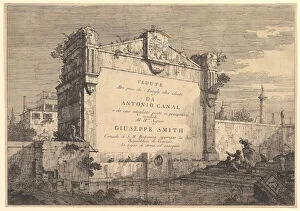 Title plate of Vedute altre prese da i luoghi altre ideate, with title and publicatio