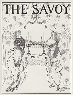 Commedia Dellarte Gallery: Titlepage to The Savoy Nos 1 and 2, 1895. Creator: Aubrey Beardsley